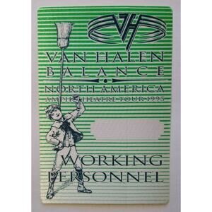 Van Halen Balance Backstage Pass North America Original 1995 Eddie Hard Rock